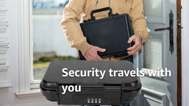 Portable Security Case, 4 Digit Combination Lock Box with