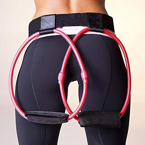 LARA STAR Fitness Booty Bands Exercise Resistance Bands with Adjustable Waist Belt for Legs Butt Ankle Resistance Training, Leg Workout Equipment Muscles Trainer (Red 20LB) Cover