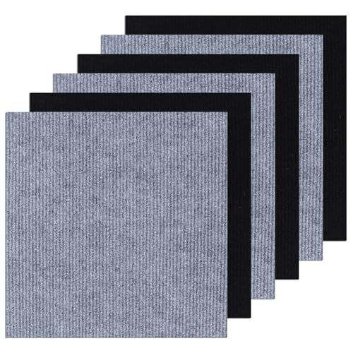 ZOFUN Carpet Tiles, 30 Pcs, Black/Grey, 30x30 cm