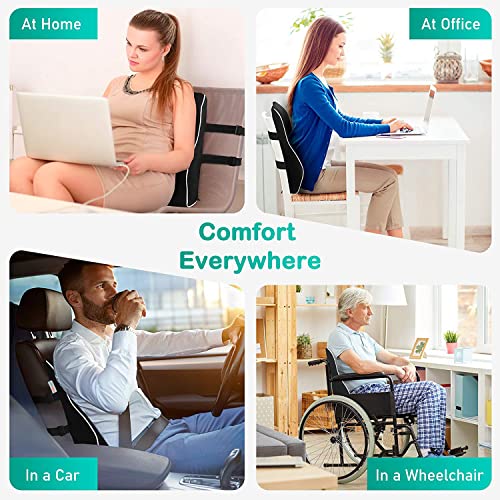 Grin Health SitRight Orthopedic High Density Lumbar Support for Chair & Car Seat Back Support Backrest Lumbar Back Pillow for Car Lumbar Support Back Cushion for Sitting Posture (Black, Large) - Image 8