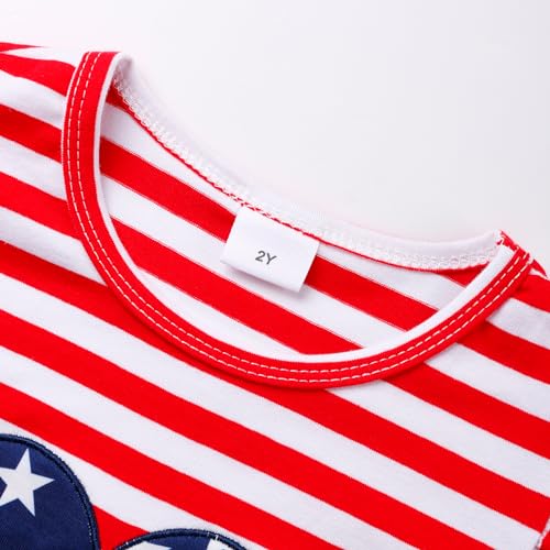 Image of Girls Summer Outfits Toddler Baby Girls Short Sets 2 Piece Clothing Set Flutter Sleeve Shirt and Short 2-7 Years