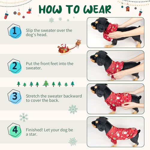 Kiiwah Pet Dog Christmas Jumpers, Soft Warm Outfit Dog Sweater New Year Christmas Sweater Pet Clothes for Small Medium Dogs and Cats - Image 4