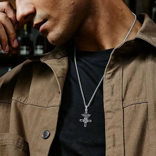 YAFEINI Satanic Baphomet Necklace 925 Sterling Silver Baphomet Pendant Necklace Satanic Gothic Jewelry Gifts for Women Men2