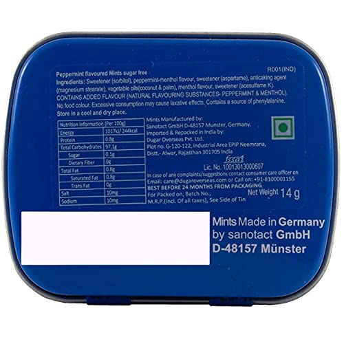 Image of IMPACTMINTS Sugar-Free Mints Ice Flavor 14G, For Everlasting & Pleasant Breath, Product Of Germany, Pocket Friendly Mints In Classic Tin Packaging (Pack of 2)