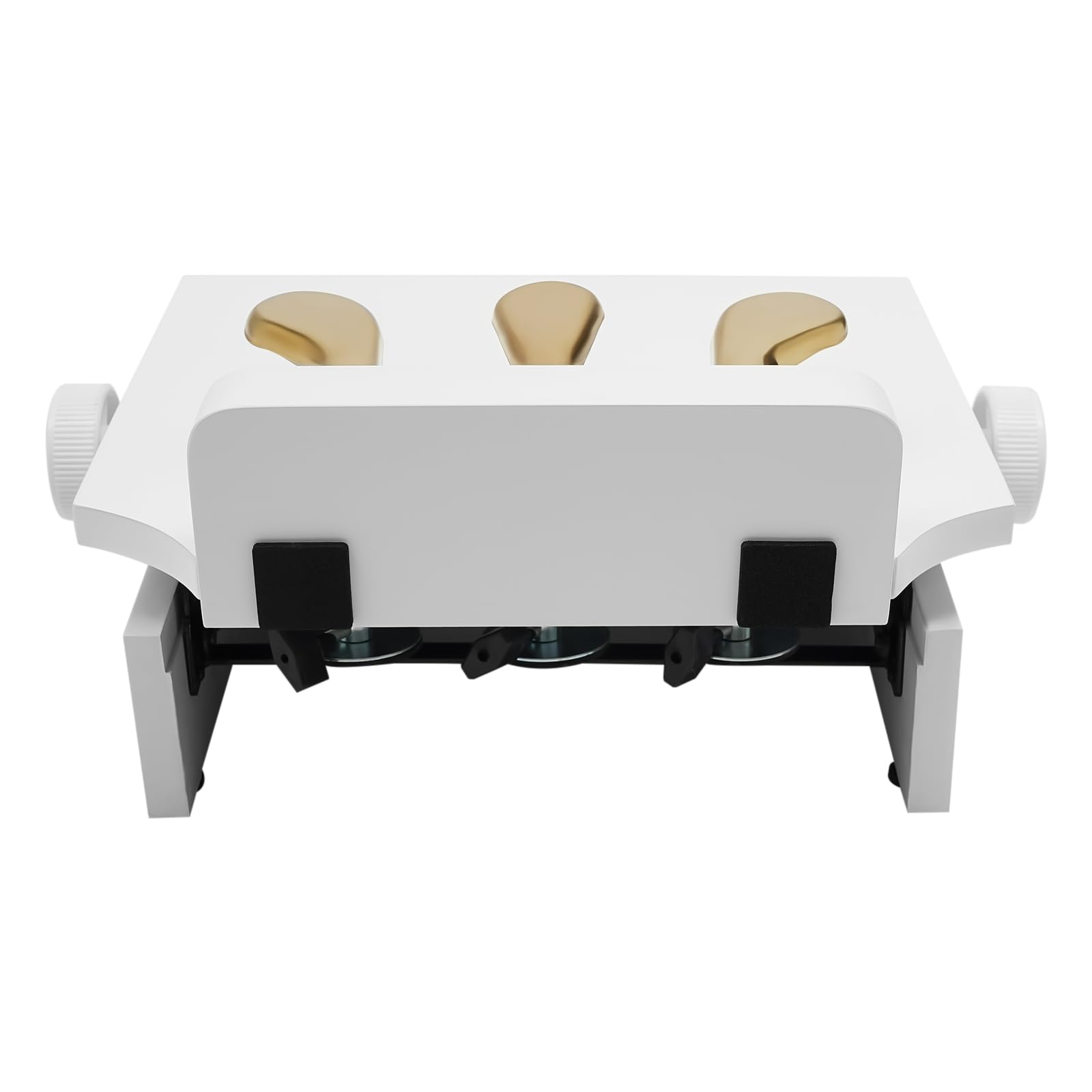 Piano Foot Pedal, Steel Children's Piano Extra Pedal Extenders with 3 Pedals Adjustable Piano Pedal Extension Bench for Beginners and Children,White