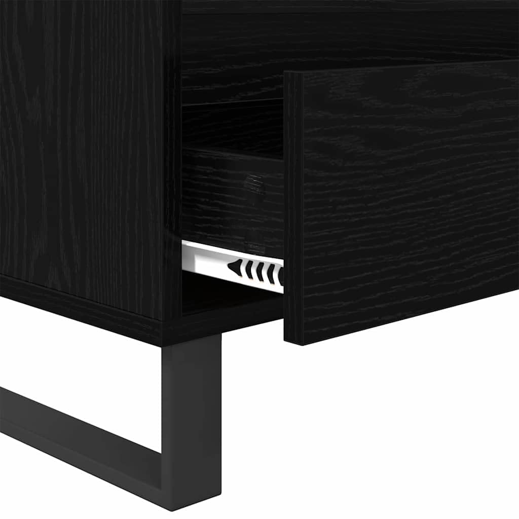 vidaXL Mobile TV con cassetto Rovere Nero 100 x 34,5 x 44,5 cm