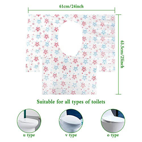 Fumanduo 20 Stück Toilette auflage Toiletten Sitzbezug Übergroßer XL WC-Sitz Matte Toilettenpapier Pad Reise wasserdichte Disposable Toilet Seat Cover Einzeln Verpackt – Bild 7
