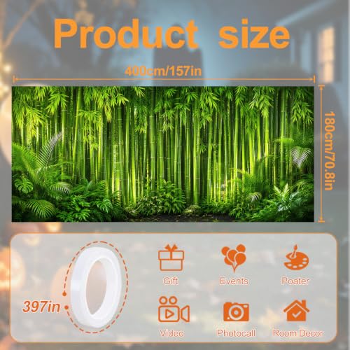 Image of Garage Door Decorations 6 x 13 ft, Bamboo Forest Cover