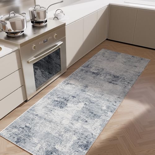 Machine Washable Runner Rugs for Kitchen: 2'x6' Hallway Runner Rug Stain Resistant Non Slip Abstract Floor Rug with Rubber Backing Non Shedding Soft Carpet Runners for Indoor Entryway Bedside Bedroom