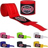 Farabi Sports Kinder & Erwachsene boxbandagen Gym Fitness Workout Bandagen Boxen Sparring Bandagen (Kids (2.50 Meters), Red)