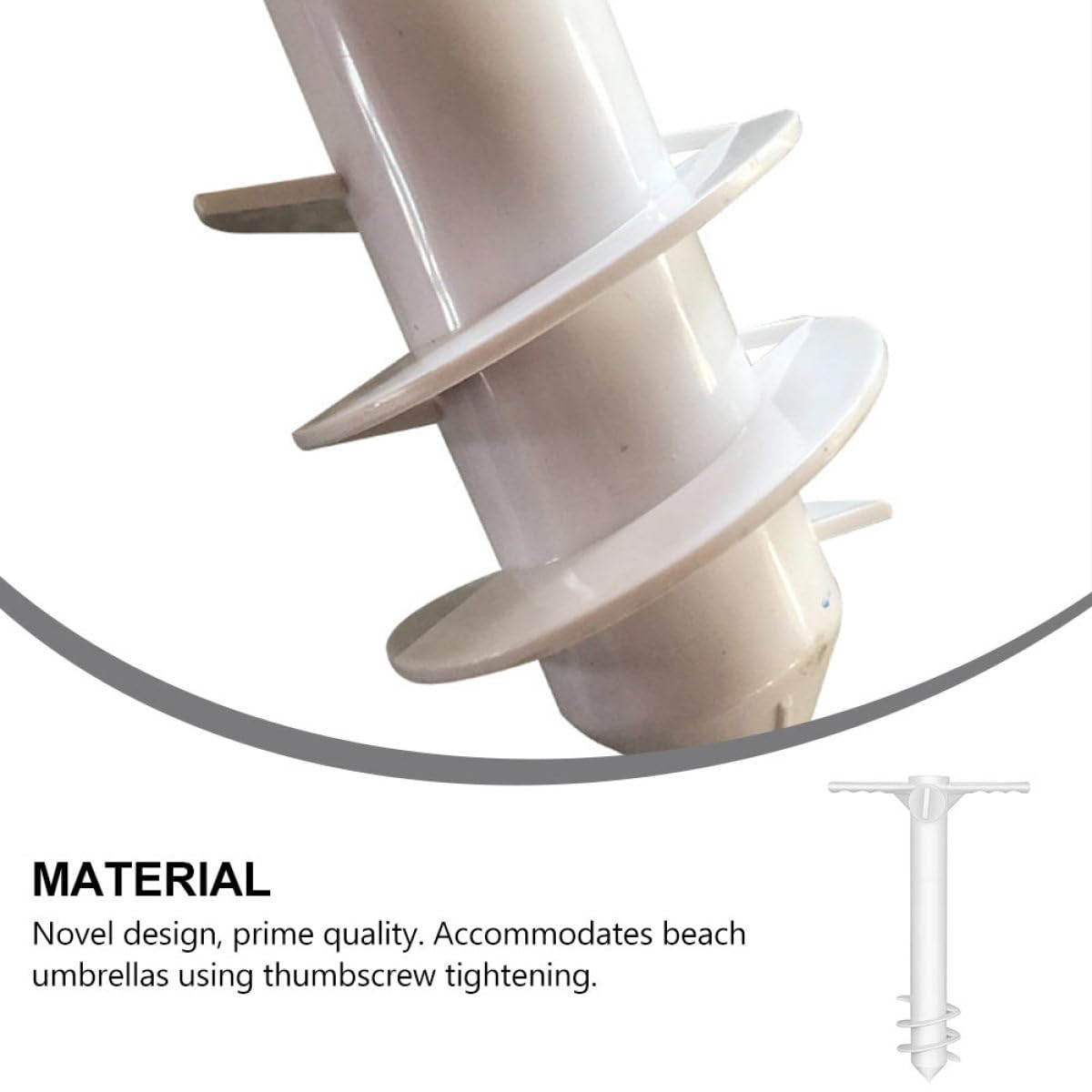 Soporte portátil de plástico blanco para sombrilla de playa, ancla de arena, para uso seguro en el suelo, ideal para playa, patio y camping