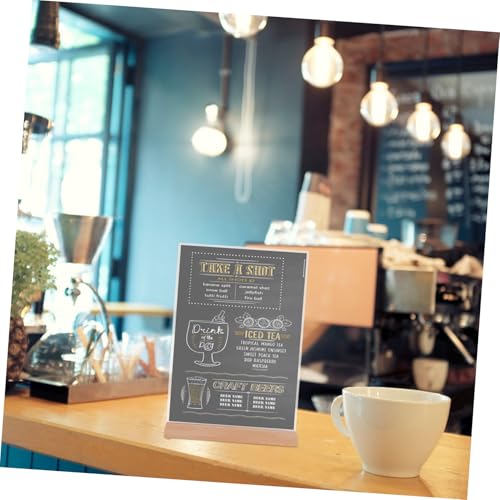 Support menu acrylique transparent avec base bois pour affiches et flyers 3 pcs