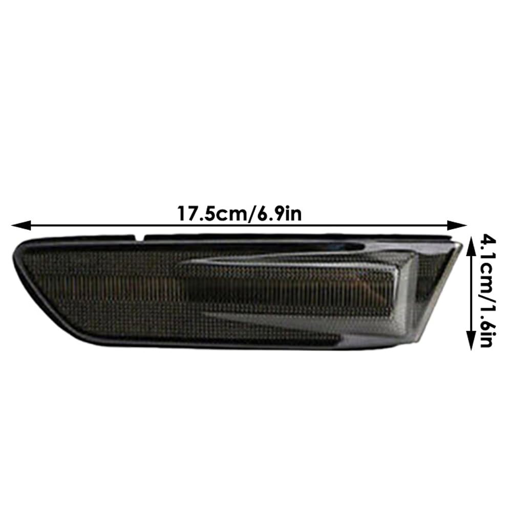 MASO 2 luces de posición laterales LED de coche, blanco (iluminación constante) + amarillo (dinámica secuencial), compatible con In-fin-iti G35 2 puertas par 2003-2007, carcasa transparente