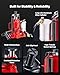 VEVOR Air Hydraulic Bottle Jack, 20 Ton (44092 lbs) Capacity, 10.2-19.5 Inch Lifting Range, Pneumatic/Manual Heavy Duty Welded Bottle Jack with Pump for Car, SUV, Pickup, Truck, RV, Auto Repair, Red