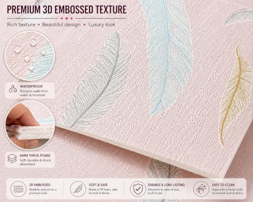 Image of Barebeauty 70 x 70 CM Brick Wallpaper 3D Wall Panel | Self-Adhesive Waterproof Foam Wall Sticker | Peel & Stick Decor for Home, Bedroom & Living Room (Pack of 25, 131.75 Sq. Ft. Approx)