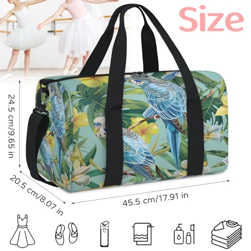 Tropical Spring Floral Bird Travel Duffel Bag for Women and Men, Sport Tote Gym Bag Carry on Weekender Overnight Bags2