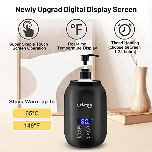 image for AOWOSA Massage Oil Warmer Bottle Professional Electric Lotion Digital 
