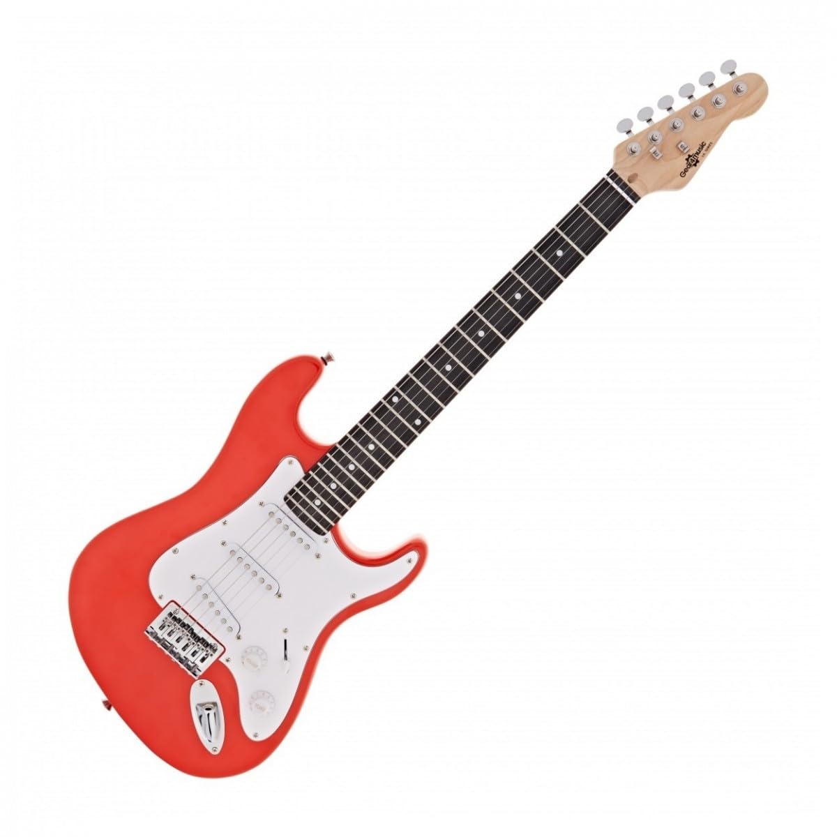Gear4music Chitarra Elettrica Junior 3/4 con Amplificatore Rosso | Per giovani musicisti, 3 pickup single coil con selettore a 5 posizioni, ampli 10W con uscita cuffie
