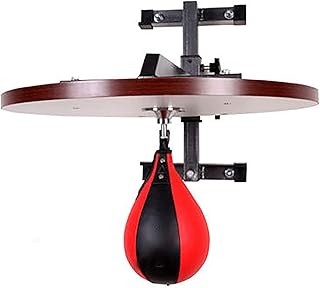Entrenamiento de boxeo para colgar en la pared, altura ajustable, tubo grueso y tablero, plataforma de pelota de velocidad de boxeo, entrenamiento de resistencia (color: marrón, tamaño: 60 x 60 x 3