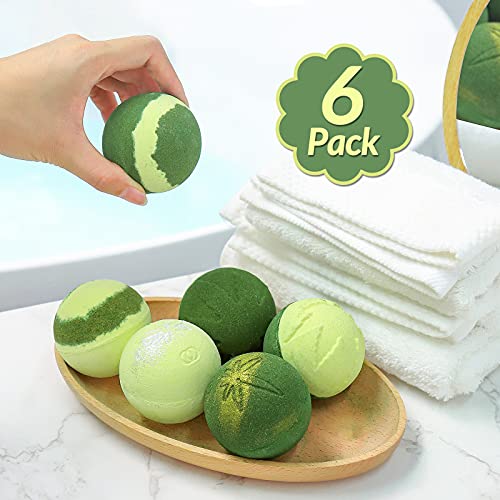 Hemp Bath Bombs For Relaxation - 6Pc Xxl Fizzy Bath Bombs With Hemp Oil & Moisturizing Essential Oils: Peppermint, Eucalyptus, Tea Tree, Sandalwood - Perfect Gifts For Men And Women #TOP1