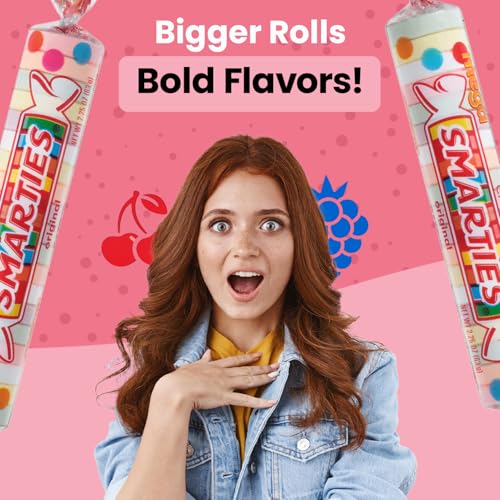 Smarties Candy Mega Rolls - Gluten & Vegan Free - Assorted Flavor Treat - Peanut Free Plant Derived Ingredients - Ideal Halloween Candy - Individually Wrapped - 54oz per Box (Pack of 1) - image 4