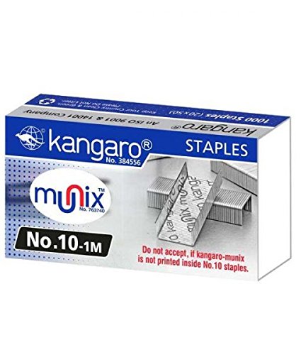 buycrafty Kangaro nº 10 – 1 M 5 mm grapadora pines mini caja de 1000 grapas grapadora arte y artesanía, hogar y oficina grapadora productos (Pack de 15)