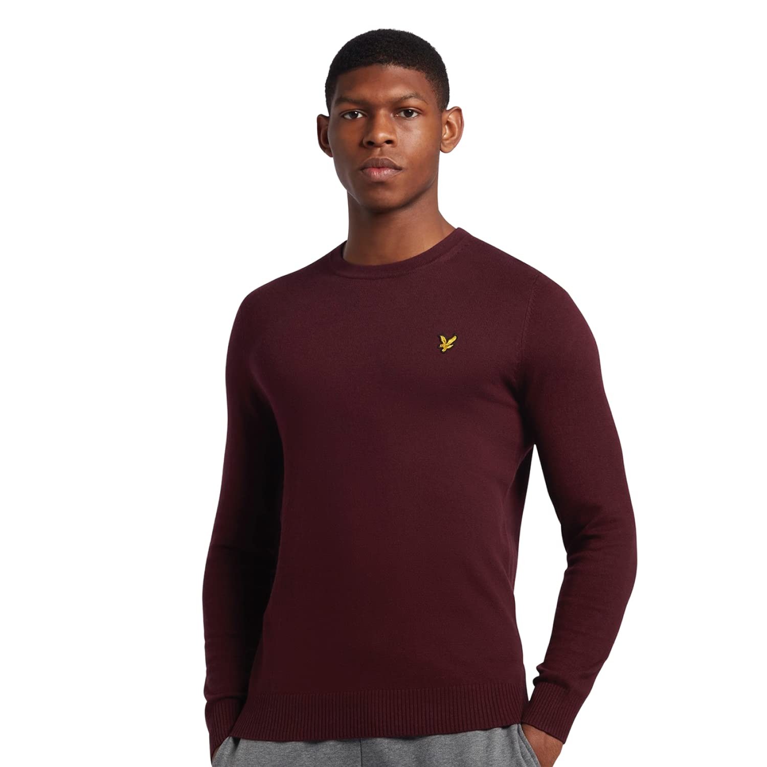 Lyle & Scott Men's Burgundy Crew Knit Sweater Xxl