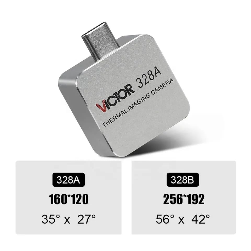 YuqiaoTime Victor VC328B/A Mobile 256 * 192/160 * 120 Thermal Imager for Android Phone IP65 Industrial?Fault?PCB Inspection Heat Loss Detection Infrared Camera(328B 256 * 192)