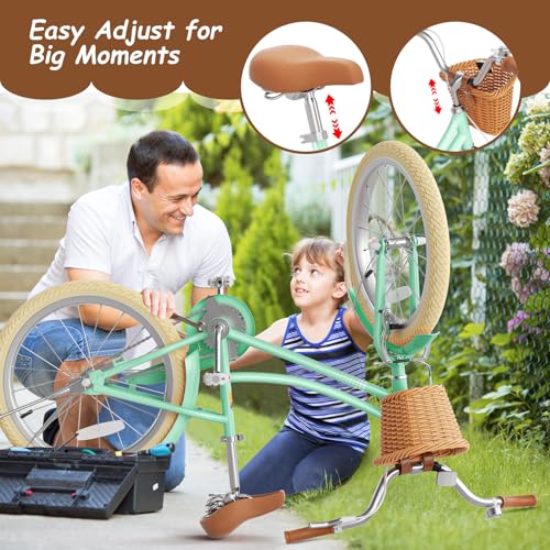 Image of 67i Girls Bike with Training Wheels 12 /14 /16 /20 Inch, Toddler Girl Bicycle for Ages 3-12, Bicicleta para Ninas with Basket, Bell, Adjustable Seat & Handlebar, Padded Seat, Chain Guard