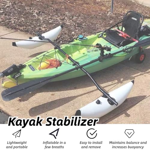 Image of Inflatable Kayak Stabilizer Outrigger Kit for Kayak and Canoe Accessories White for Inflatable Boat for Outdoor Paddling Fishing and Boating (White)