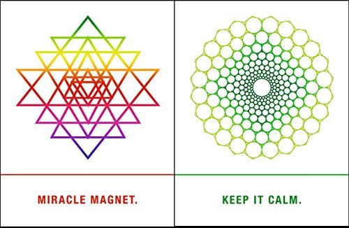 QuiplipEM04096PCK Sacred Geometry Greeting Cards "Miracle, Calm", 6-pack