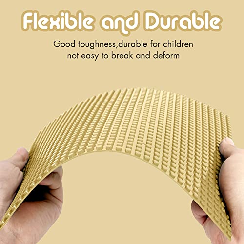 Image of Lekebaby 6 Pack Classic Baseplates 10 inch x 10 inch, Building Base Plates for Building Bricks, 100% Compatible with Major Brands and Activity Table-Baseplate, Sturdy & Safe, Age 3 and up Kids, Sand