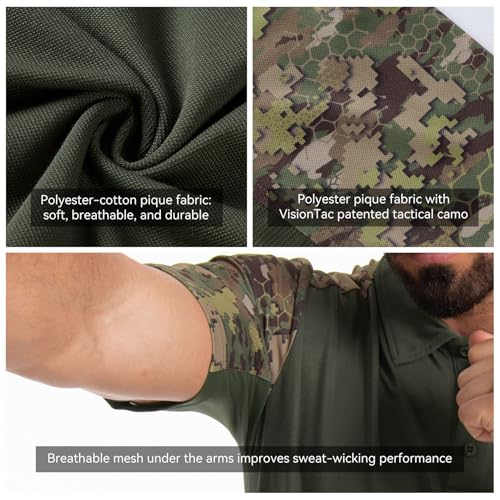 Men's Tactical Polo Shirts Short Sleeve Athletic Golf Outdoor Lightweight Performance Sports Shirt3