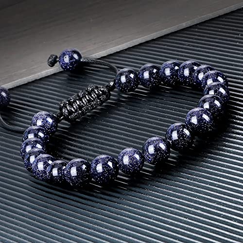 Bracelet en grès bleu brillant pour célébrer la beauté féminine unique