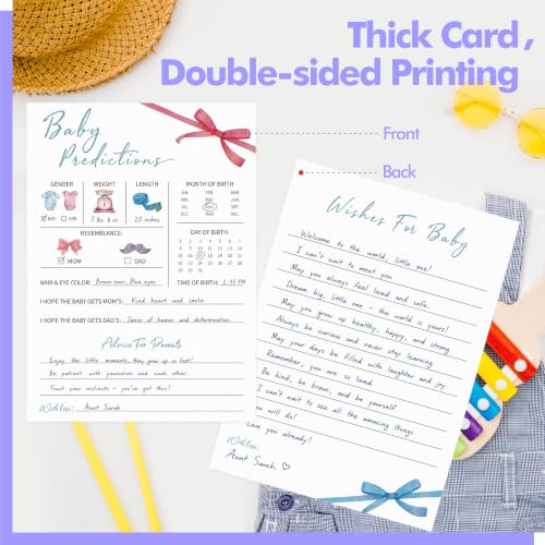 Image of Baby Predictions and Advice Cards, 55PCS Double-Sided Cards