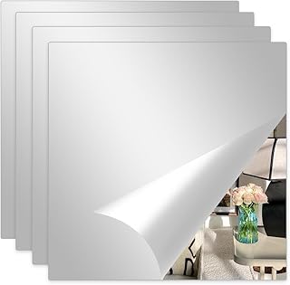 Comprar Abyssaly 4 Piezas Espejo Adhesivo Pared Armario, Espejos Decorativos de Pared Cuadrada Flexibles, Pegatina Pared Sala de Estar, Dormitorio, Puerta 20cm x 20cm Global Recycled Standard