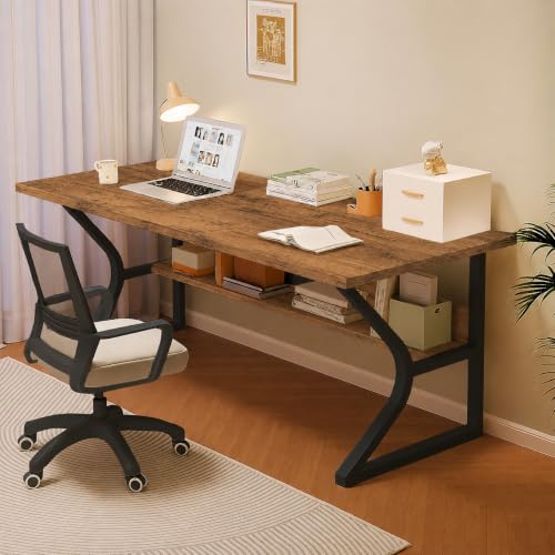 Image of Klaxon Wood & Metal Finish Study Table | 1 Year Warranty Study Table for Students /Adults, Computer Table, Office Table (Arko White, DIY Installation) (Black, 150 CM) (FD - Arko - 150 CM)