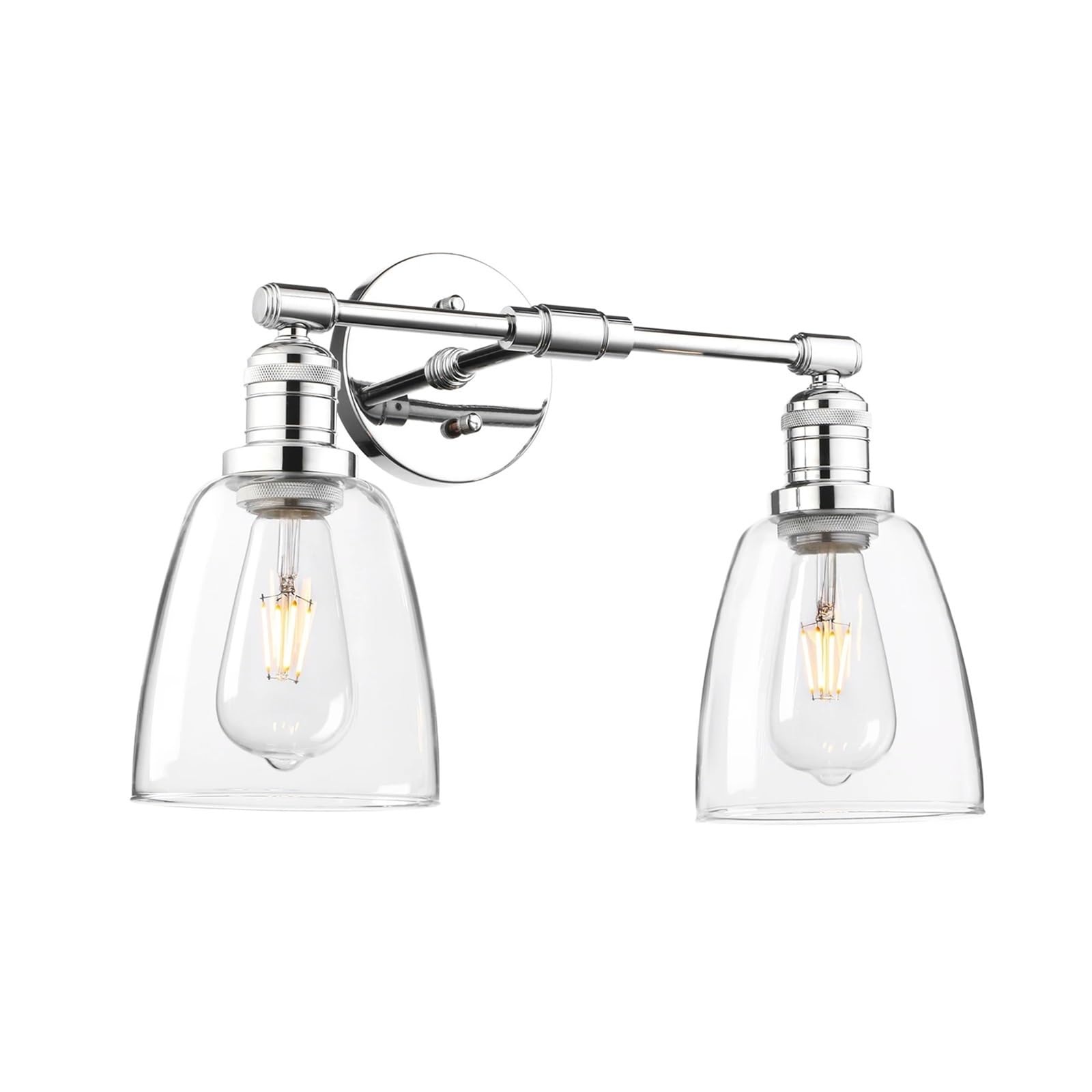 CWCQGH Wall Sconces, Industrial Wall Lights Fitting with Oval Glass Shade 2 Lights Retro Light Fixtures for Bedroom Vanity Mirror,D