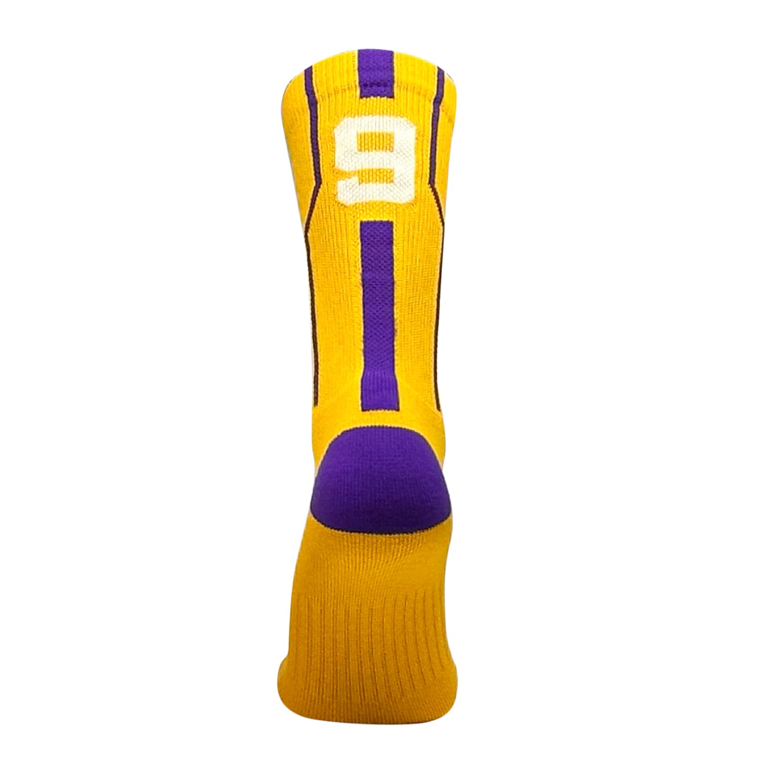 Mk SocksPlayer ID Jersey Number SINGLE Crew Sock - Gold, Purple, White