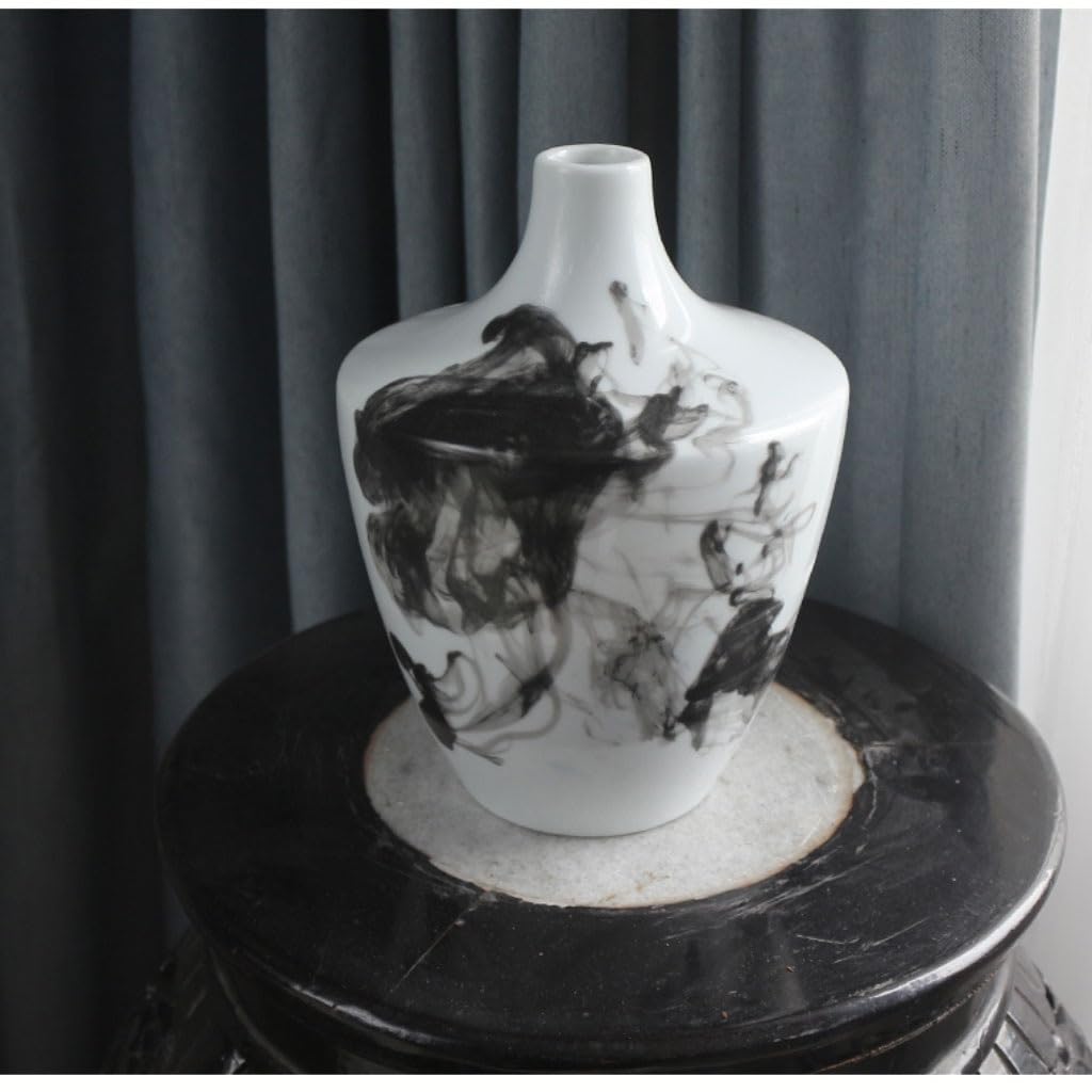 Accueil Vases Vase en céramique d'encre de Chine Moderne Maison Salon entrée Arrangement Fleurs décoration Bureau étude Zen Décor intérieur
