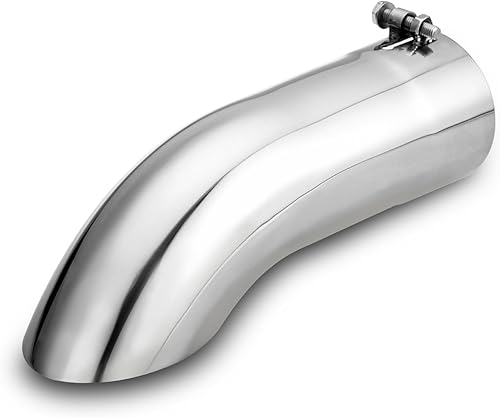 Miniatura 7 de LCGP Punta de escape de giro de entrada de 3 pulgadas, entrada de diámetro interior de 3 pulgadas, tubo de escape de acero inoxidable de 12 pulgadas