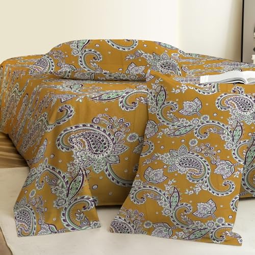 Image of Weave & Decor Super Soft Super Comfortable 144 TC 90x90 inches Printed Cotton Double Bed Bedsheet with Two Pillow Covers