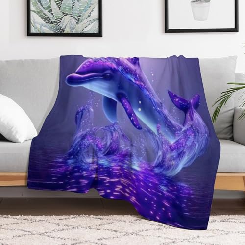 Manta para sofá de delfines ideal para tardes de películas 3