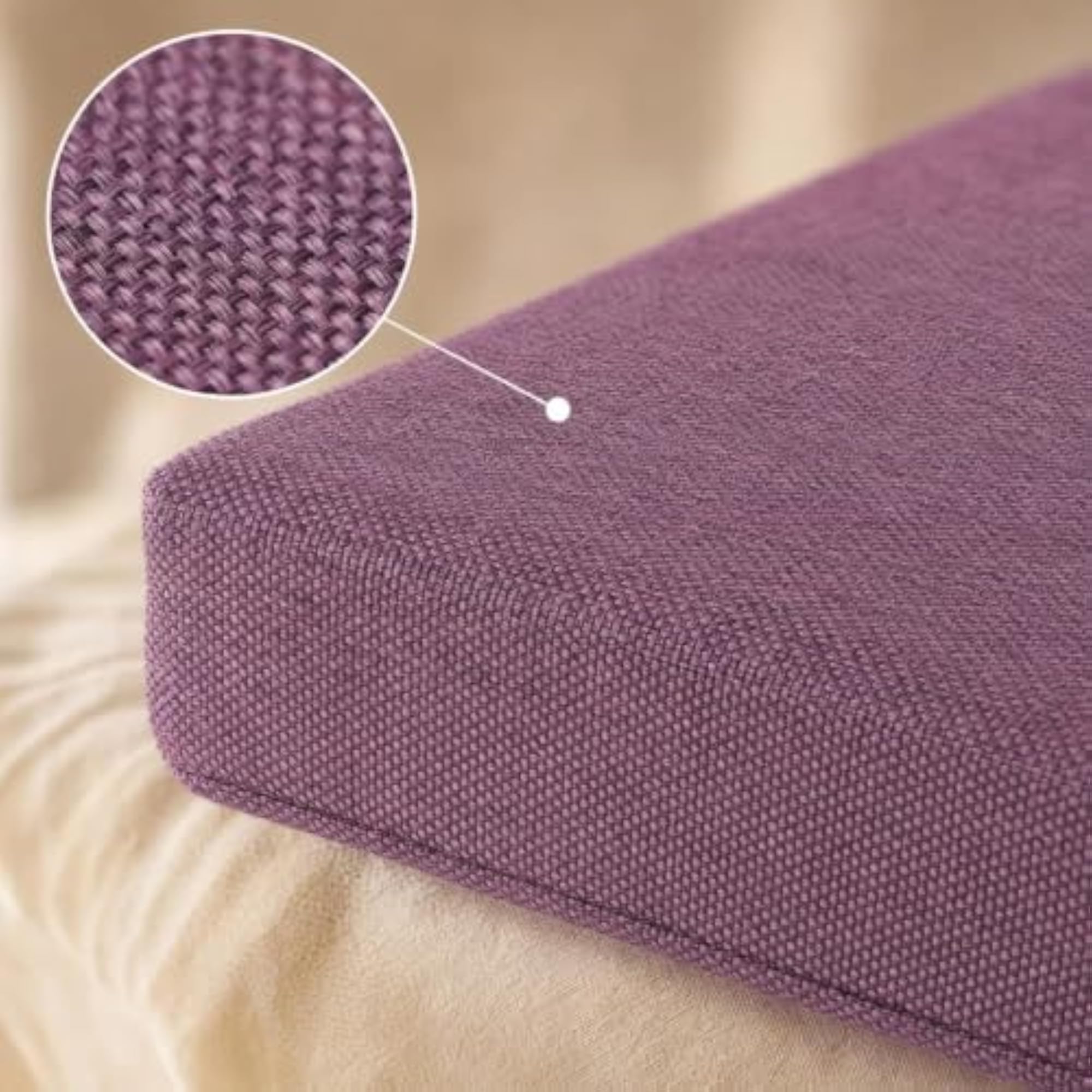 Brown High-Density Chair Cushion with Ties