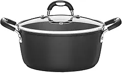 Caçarola Tramontina Mônaco Induction Em Alumínio Com Revestimento Interno E Externo Antiaderente Starflon Premium Preto Com Tampa De Vidro 28 Cm 6,4 L