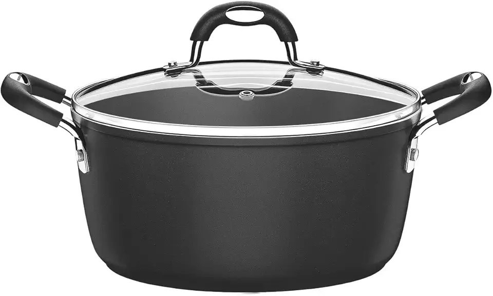 Caçarola Tramontina Mônaco Induction Em Alumínio Com Revestimento Interno E Externo Antiaderente Starflon Premium Preto Com Tampa De Vidro 28 Cm 6,4 L