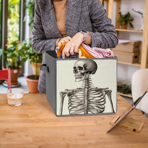 Cubes de rangement pliables imprimés squelette pour optimiser le tri des vêtements - 8