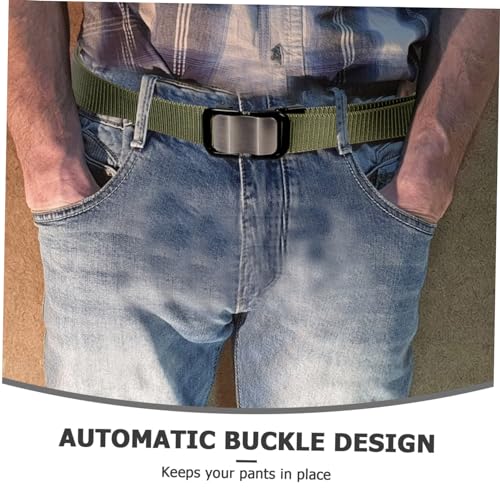 Nylon Automatic Buckle Men's Casual Training Belt Breathable Outdoor Waistband for Jeans Shorts Trousers for Hiking Camping Everyday Wear3