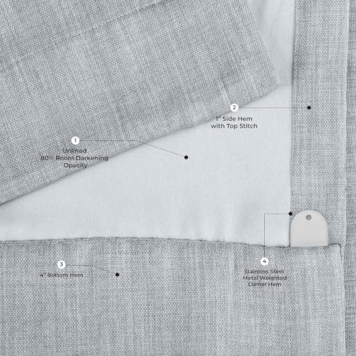 Image of HPD Half Price Drapes Grommet Linen Curtains 108 Inches Long Room Darkening Curtains for Bedroom & Living Room (1 Panel), 50W x 108L, Heather Grey