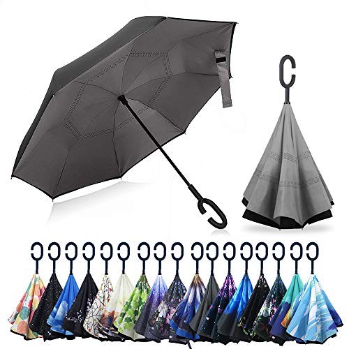 YOKITOMO 長傘 逆さ傘丈夫 撥水 内外２枚の布の構成で耐風